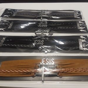 Jesus leather strap bracelets
